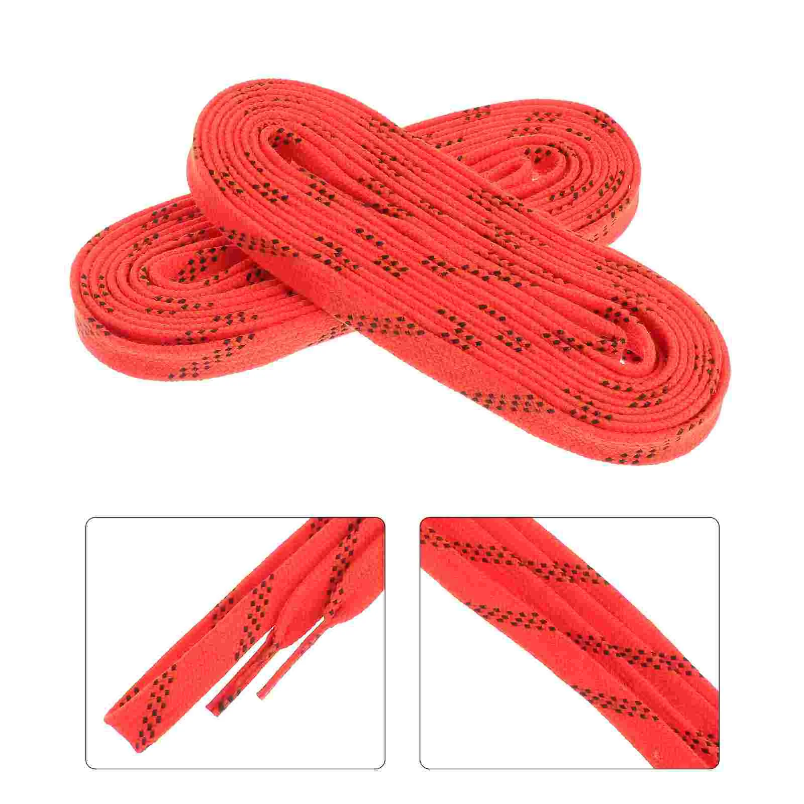 

Skate Laces Ice Hockey Shoelaces Roller Lace Waxed Shoe Tightener Skates Flat Derby Strings Up Wide Puller Bite Protector