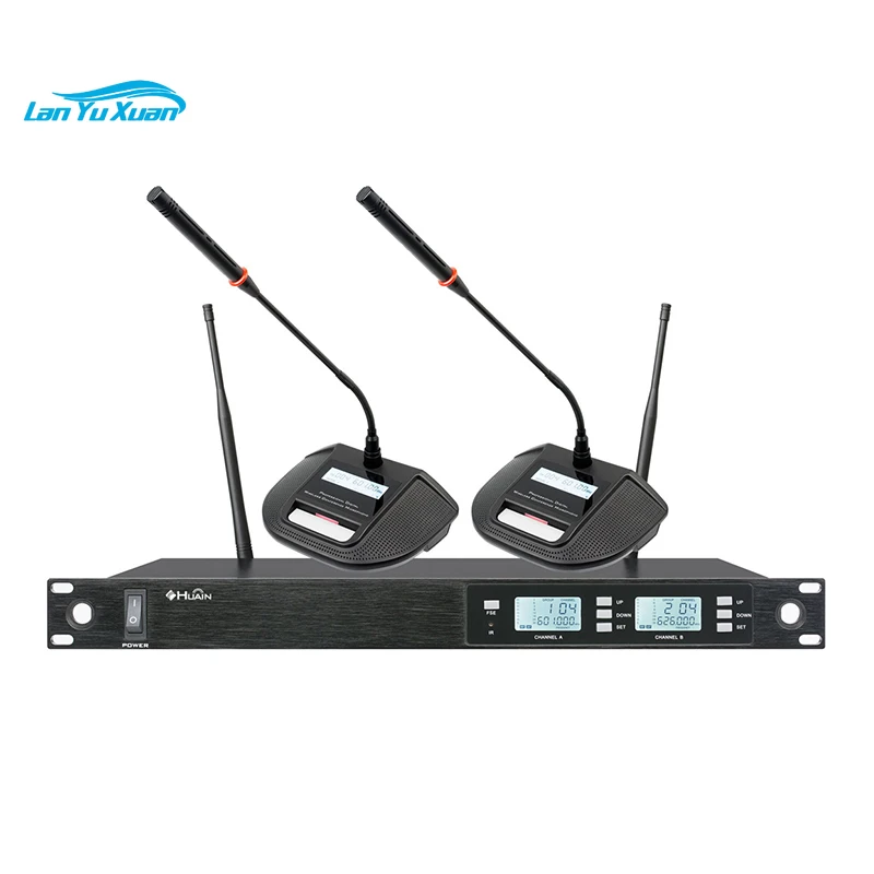 Professional Convenient durable 80m distance 2 channel uhf wireless conference meeting microphone
Professional Convenient durable 80m distance 2 channel uhf wireless conference meeting microphone
