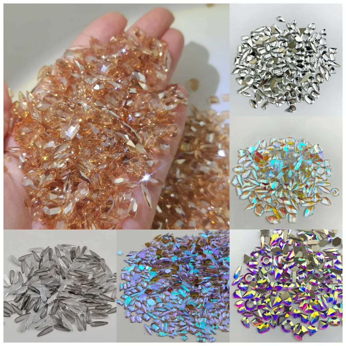 Mixed 100pcs Crystal AB Nail Art Rhinestones Flatback Strass Shiny Glass Nail Stones Gems For 3D Nails DIY Manicure Decorations
Mixed 100pcs Crystal AB Nail Art Rhinestones Flatback Strass Shiny Glass Nail Stones Gems For 3D Nails DIY Manicure Decorations