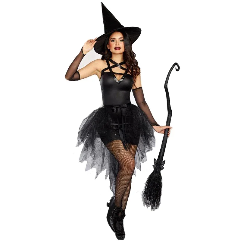 Carnival Halloween Sexy Witch For Woman Costume Gothic Crape Tutu Sorceress Playsuit Cosplay Fancy Party Dress
Carnival Halloween Sexy Witch For Woman Costume Gothic Crape Tutu Sorceress Playsuit Cosplay Fancy Party Dress