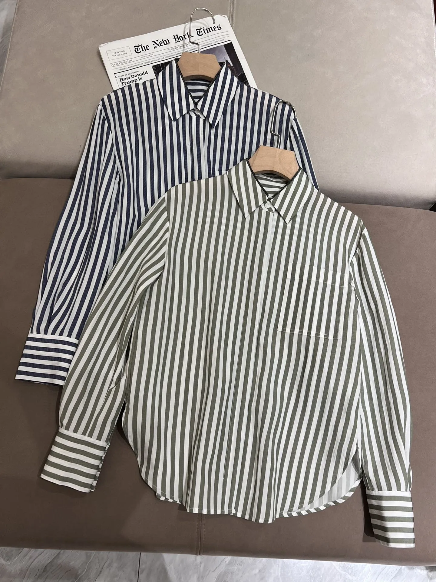 Spring Summer 2024 B*C Women's Shirt Turn-Down Stripe Long-Sleeved Blouse Female Top's Woman's Clothing
Spring Summer 2024 B*C Women's Shirt Turn-Down Stripe Long-Sleeved Blouse Female Top's Woman's Clothing