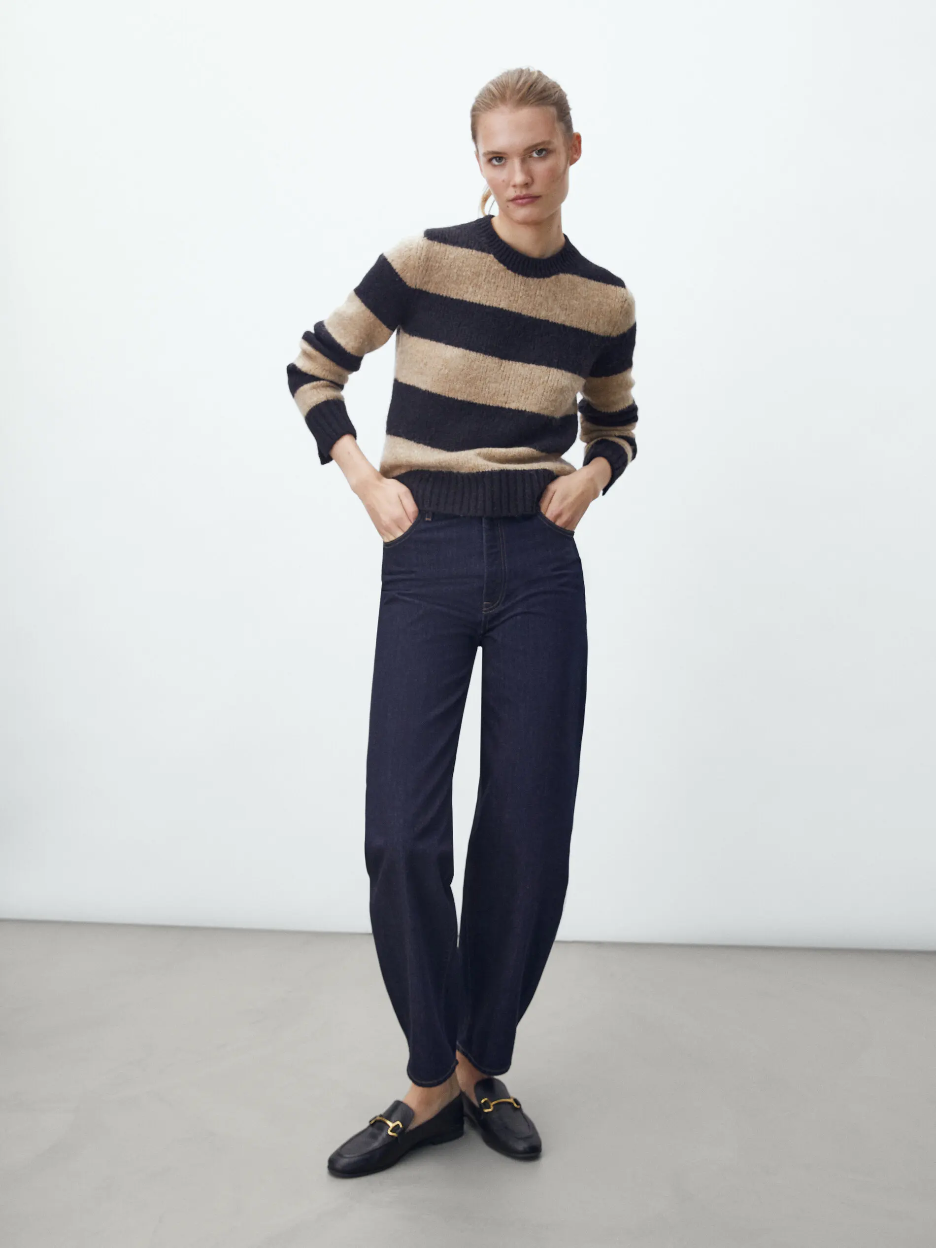 

Ethereal MD 2023 autumn new style of Women's casual top knitwear with wide stripes