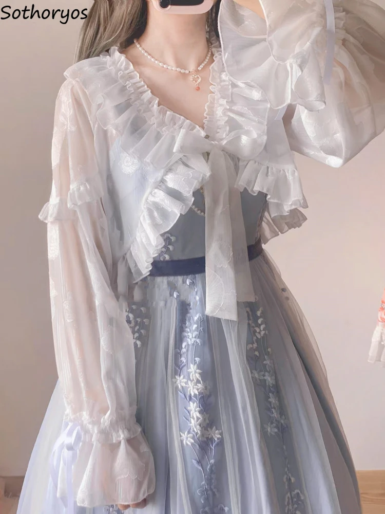 Crop Jackets Women Delicate Ruffles Lolita Style Aesthetic Sweet Girls Summer Long-sleeved Outwear Vintage Fashionable Sun-proof
Crop Jackets Women Delicate Ruffles Lolita Style Aesthetic Sweet Girls Summer Long-sleeved Outwear Vintage Fashionable Sun-proof