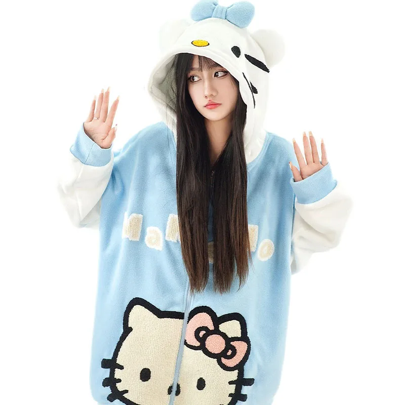 New Hellokitty Clothes Sanrio Anime Hooded Cardigan Sweatshirt Zipper Loose Wacky Padded Thickened Warm Soft Jackets Girls Gifts
New Hellokitty Clothes Sanrio Anime Hooded Cardigan Sweatshirt Zipper Loose Wacky Padded Thickened Warm Soft Jackets Girls Gifts