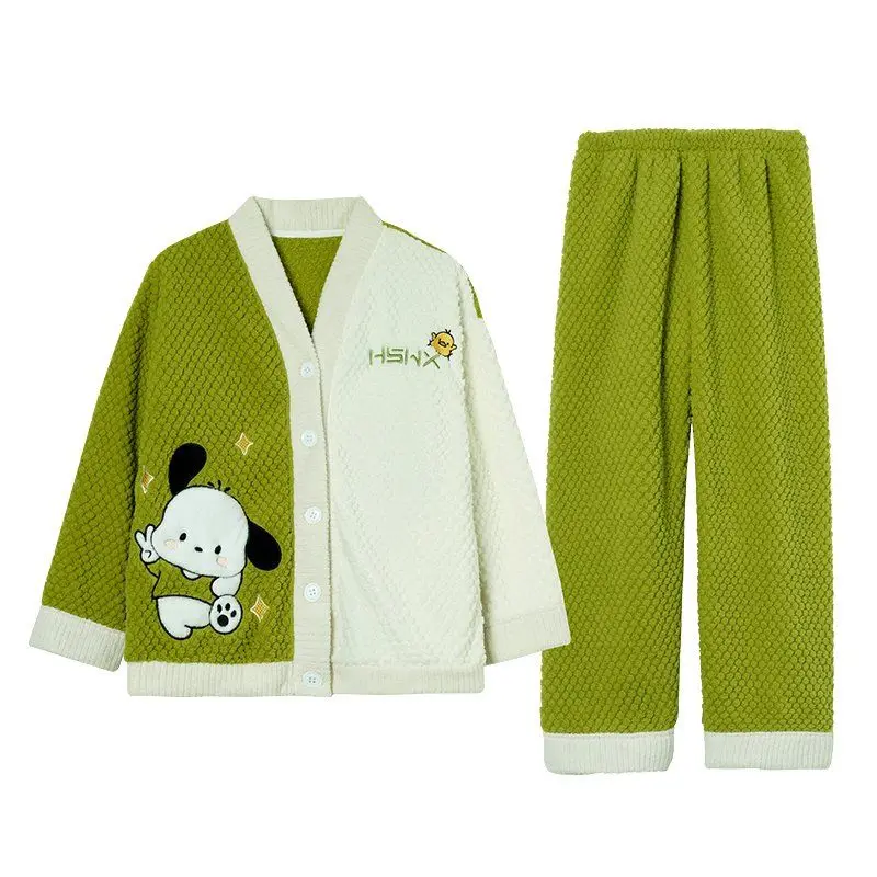 Kawaii Sanrioed Pachacco Autumn and Winter Velvet Thickened Home Clothes Set Cute Cartoon Coral Velvet Pajamas Halloween Gift
Kawaii Sanrioed Pachacco Autumn and Winter Velvet Thickened Home Clothes Set Cute Cartoon Coral Velvet Pajamas Halloween Gift