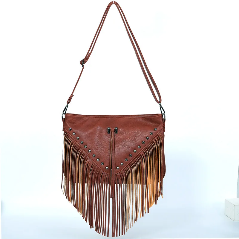 Fashion Trend Women's Bag Rivet Tassels Messenger Bag Soft Pu Macrame Shoulder Bag Casual High Capacity Handbags
Fashion Trend Women's Bag Rivet Tassels Messenger Bag Soft Pu Macrame Shoulder Bag Casual High Capacity Handbags