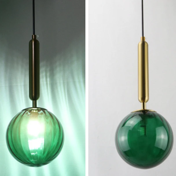 

Point Colored Glass Ball Chandelier Luxurious Copper Exclamation Fast Food Restaurant Milk Tea Shop Cashier Creative Lamp