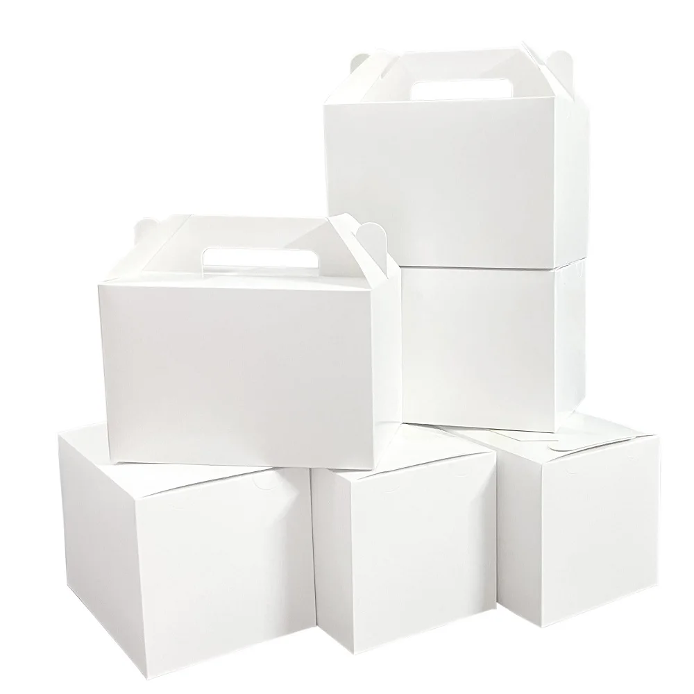 

20 Pack Gable White Candy Treat Boxes,Kraft Paper Small Goodie Gift Boxes for Wedding and Birthday Party Favors Box