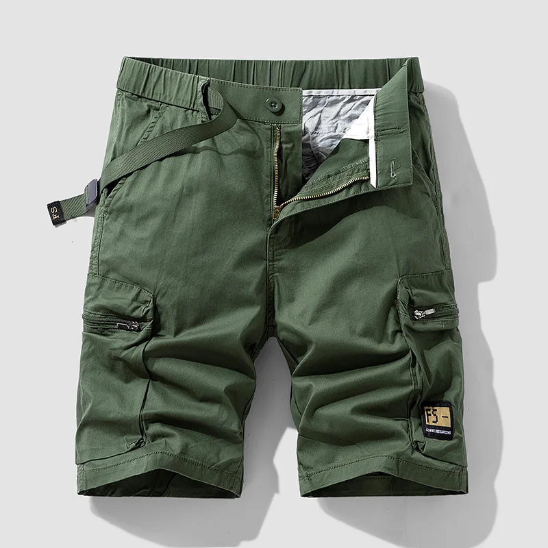 

Summer Men Cargo Cotton Shorts Mens Casual Breeches Bermuda Solid Multi-Pocket Shorts Men Spring Fashion Joggers Shorts Male
