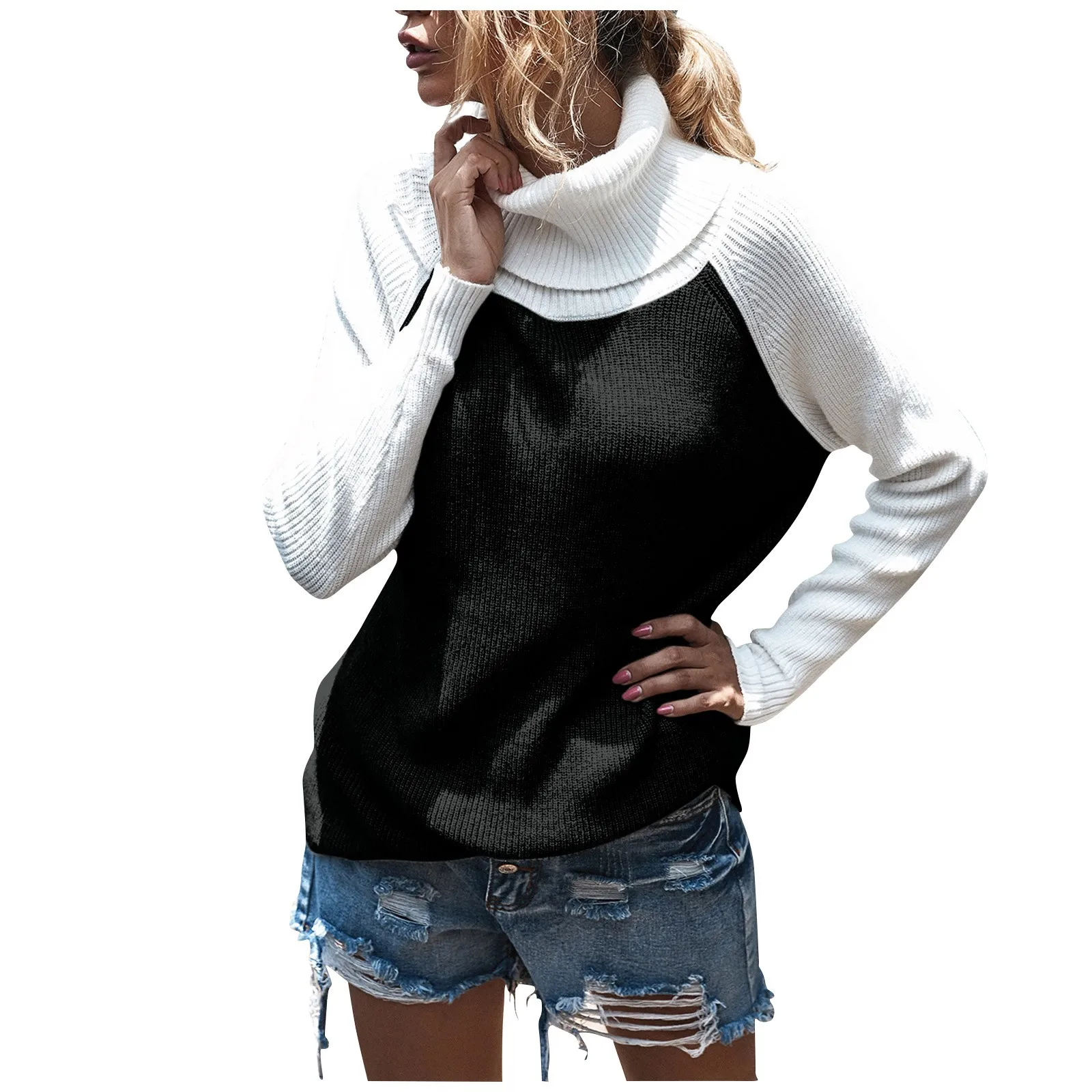 Lady Clothing 2024 New Arrivals Women's Round Neck Sweater Loose Oversized High Neck Solid Color Sweater Color Matching Knit
Lady Clothing 2024 New Arrivals Women's Round Neck Sweater Loose Oversized High Neck Solid Color Sweater Color Matching Knit