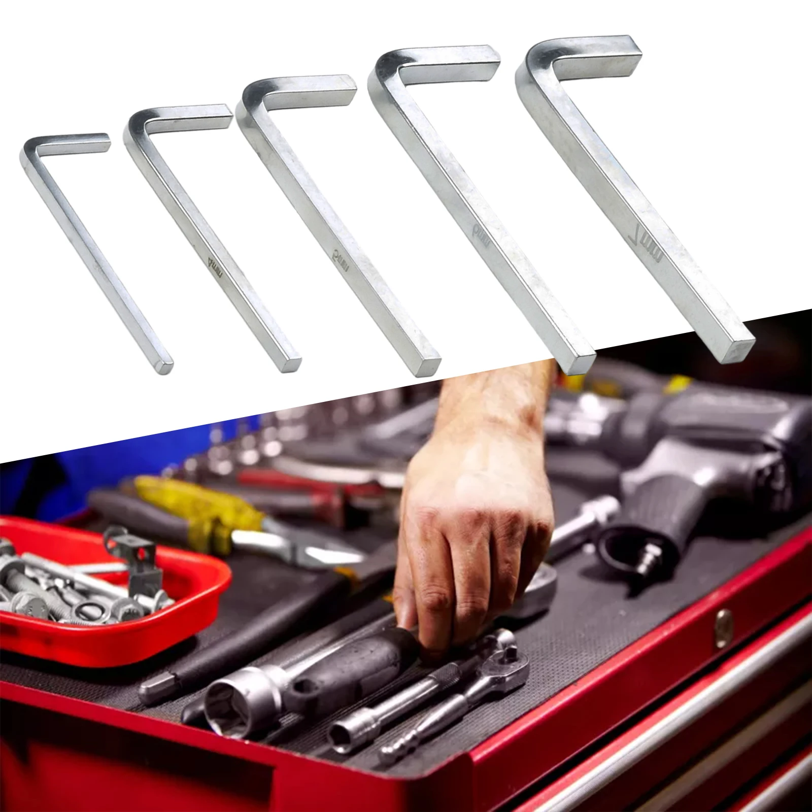 Chromium Vanadium Steel Square Key Wrench Set 5Pcs L Shape Square Head Tighten Square Screws 37mm Length Heavy Duty Tool
Chromium Vanadium Steel Square Key Wrench Set 5Pcs L Shape Square Head Tighten Square Screws 37mm Length Heavy Duty Tool