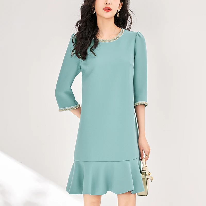 Elegant Dresses For Women 2024 Spring Beading Three Quarter Sleeve Women's Ruffles Mermaid Dress Solid Party One Piece Dress
Elegant Dresses For Women 2024 Spring Beading Three Quarter Sleeve Women's Ruffles Mermaid Dress Solid Party One Piece Dress