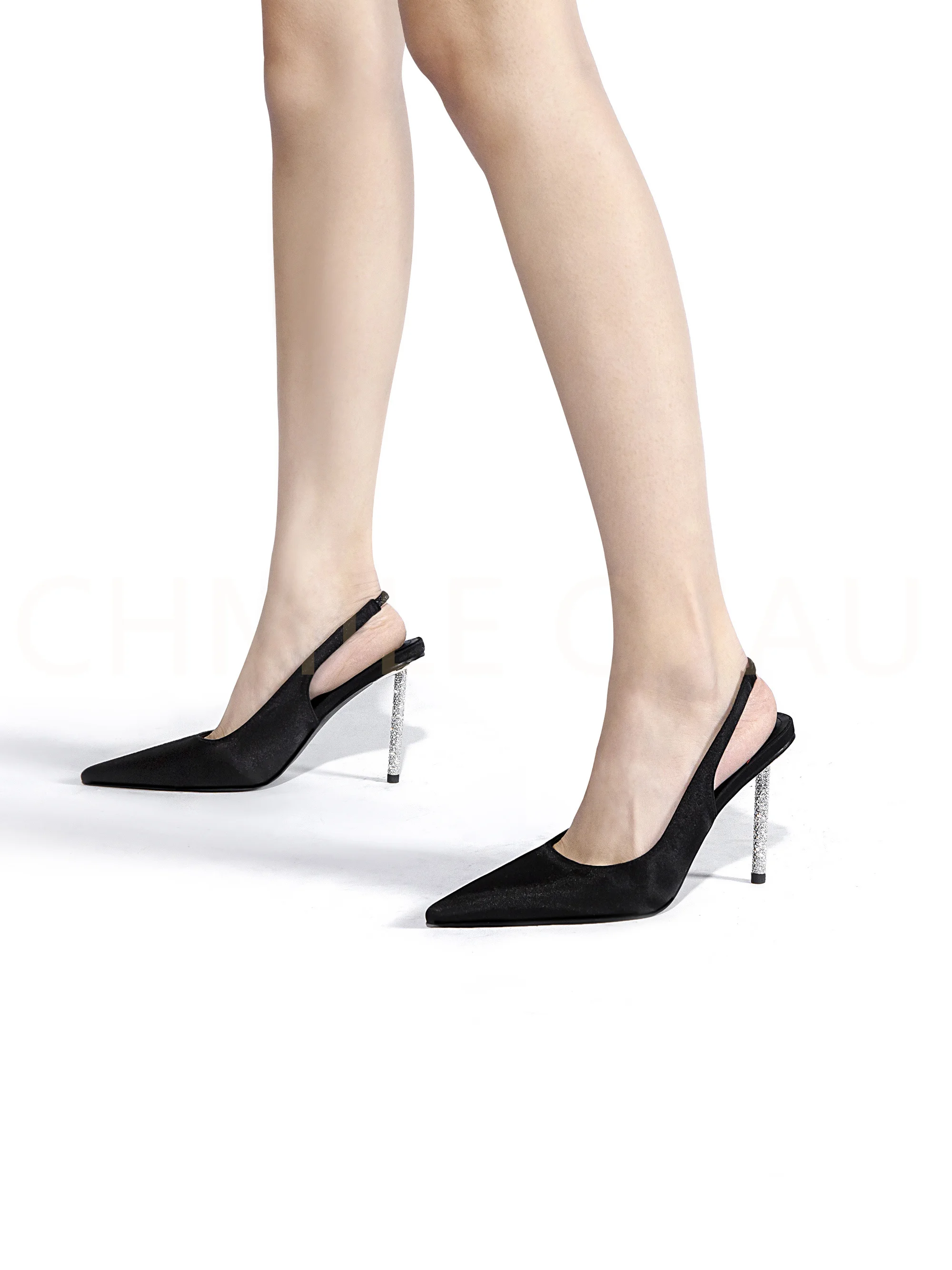 

【Measure your feet length before order】Women Stiletto Crystal High Heel Pointy Toe Sandal Sexy Banquet Prom Dress Shoe 14-CHC-33