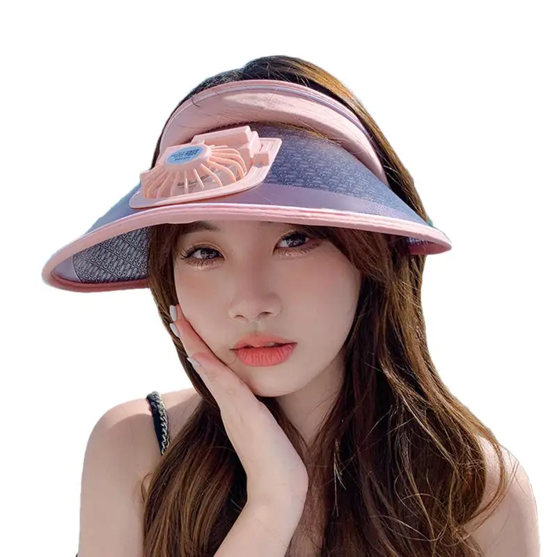 

Beach Sun Hat Beach Hat With USB Rechargeable Fan Empty Top Hat Fan Hat Fishing Hat UPF50 Summer Cap For Beach Camping Hiking