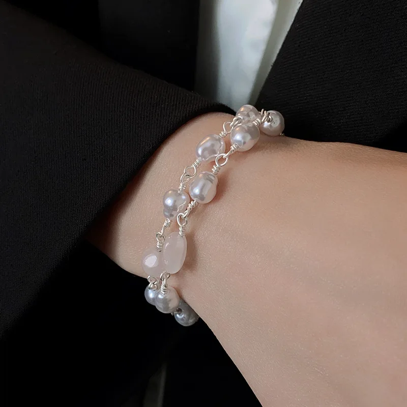 KAITIN Irregular Pearl Jade Double-layer Women Bracelet Temperament Light Luxury Fashion Bracelet Simple and Versatile Bracelet
KAITIN Irregular Pearl Jade Double-layer Women Bracelet Temperament Light Luxury Fashion Bracelet Simple and Versatile Bracelet