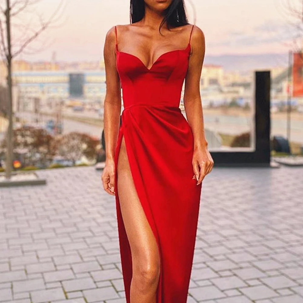 Women Sexy Solid Color Dress High Slit Peach Heart Collar Slim Suspender Bodycon Dress Elegant Party Dresses For Women 2023
Women Sexy Solid Color Dress High Slit Peach Heart Collar Slim Suspender Bodycon Dress Elegant Party Dresses For Women 2023
