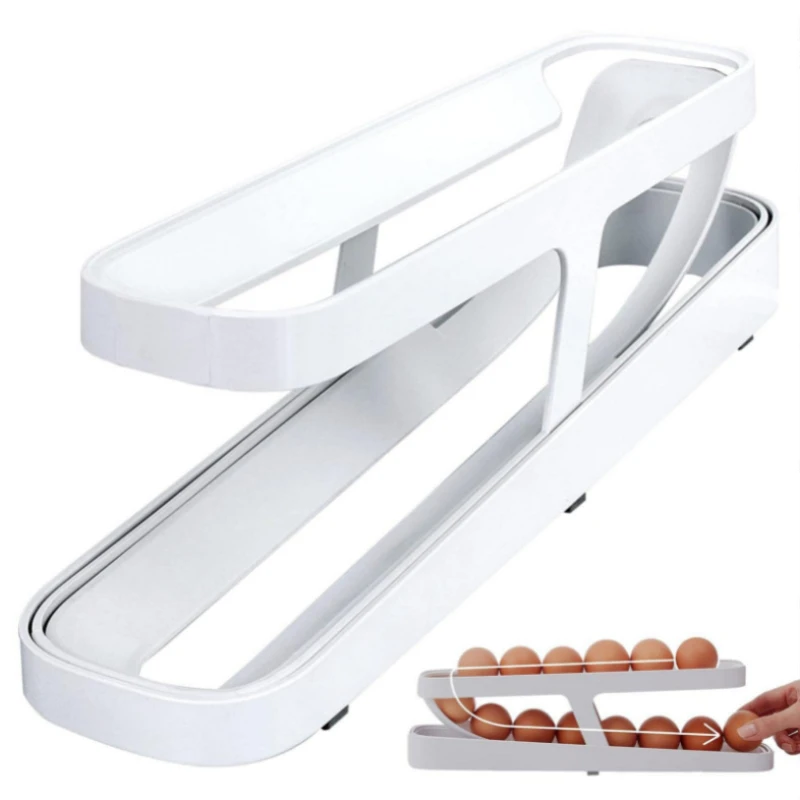 Rolling Egg Holder Auto Rolling Design Unique Egg Container 12-14 Eggs Kitchen Organizer for Pantry Countertop Refrigerator
Rolling Egg Holder Auto Rolling Design Unique Egg Container 12-14 Eggs Kitchen Organizer for Pantry Countertop Refrigerator