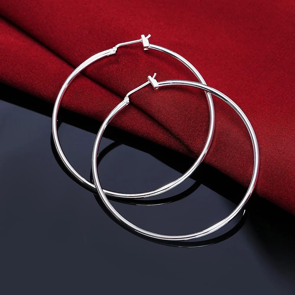 925 Sterling Silver Women Wedding Earring Jewelry Round 5cm Big Circle Girl Gift Cute Fashion Christmas Couple Gift
925 Sterling Silver Women Wedding Earring Jewelry Round 5cm Big Circle Girl Gift Cute Fashion Christmas Couple Gift