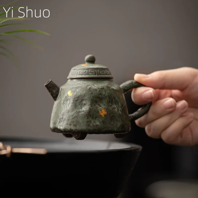 

Empty Zhai Old Rock Clay Dingle Pot Bronze Glaze Teapot Kung Fu Japanese Style Tea Making Device Tea Infuser Tea Kettle