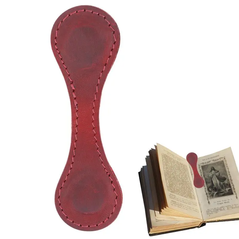 

Book Marker Clip Leather Page Clip Bookmarks Portable Magnetic Leather Bookmark For Home Students Teachers Offices School