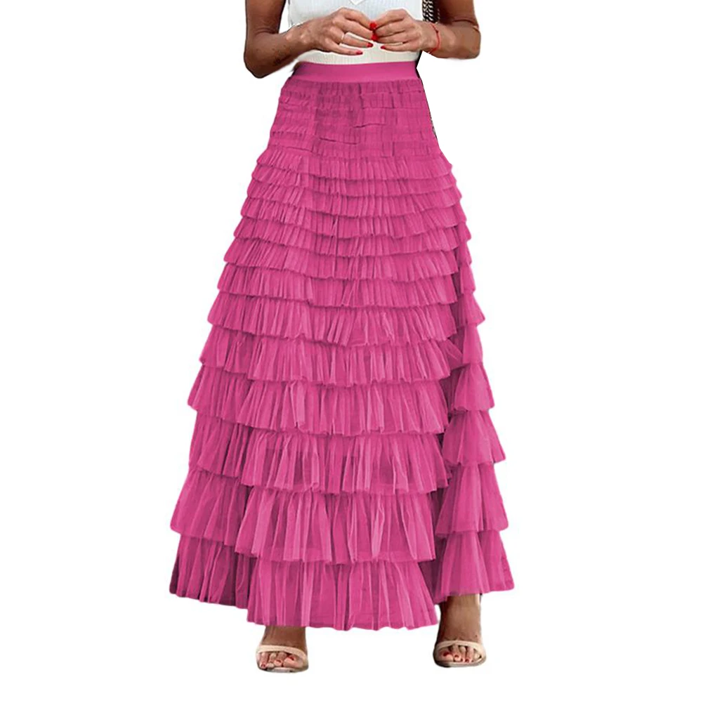 Skirt Women Skirt Solid Color A-Line Elegant High Waist Long Skirt Mesh Ruffles Comfy Fashion Hot Stylish Daily
Skirt Women Skirt Solid Color A-Line Elegant High Waist Long Skirt Mesh Ruffles Comfy Fashion Hot Stylish Daily