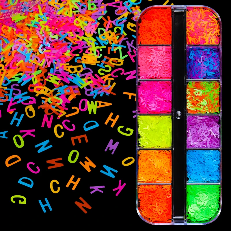 Fluorescent English Alphabet Sequins For Nail Art Decorations 26 Letters Ultrathin Flakes DIY Nails Accessories Professional Kit
Fluorescent English Alphabet Sequins For Nail Art Decorations 26 Letters Ultrathin Flakes DIY Nails Accessories Professional Kit