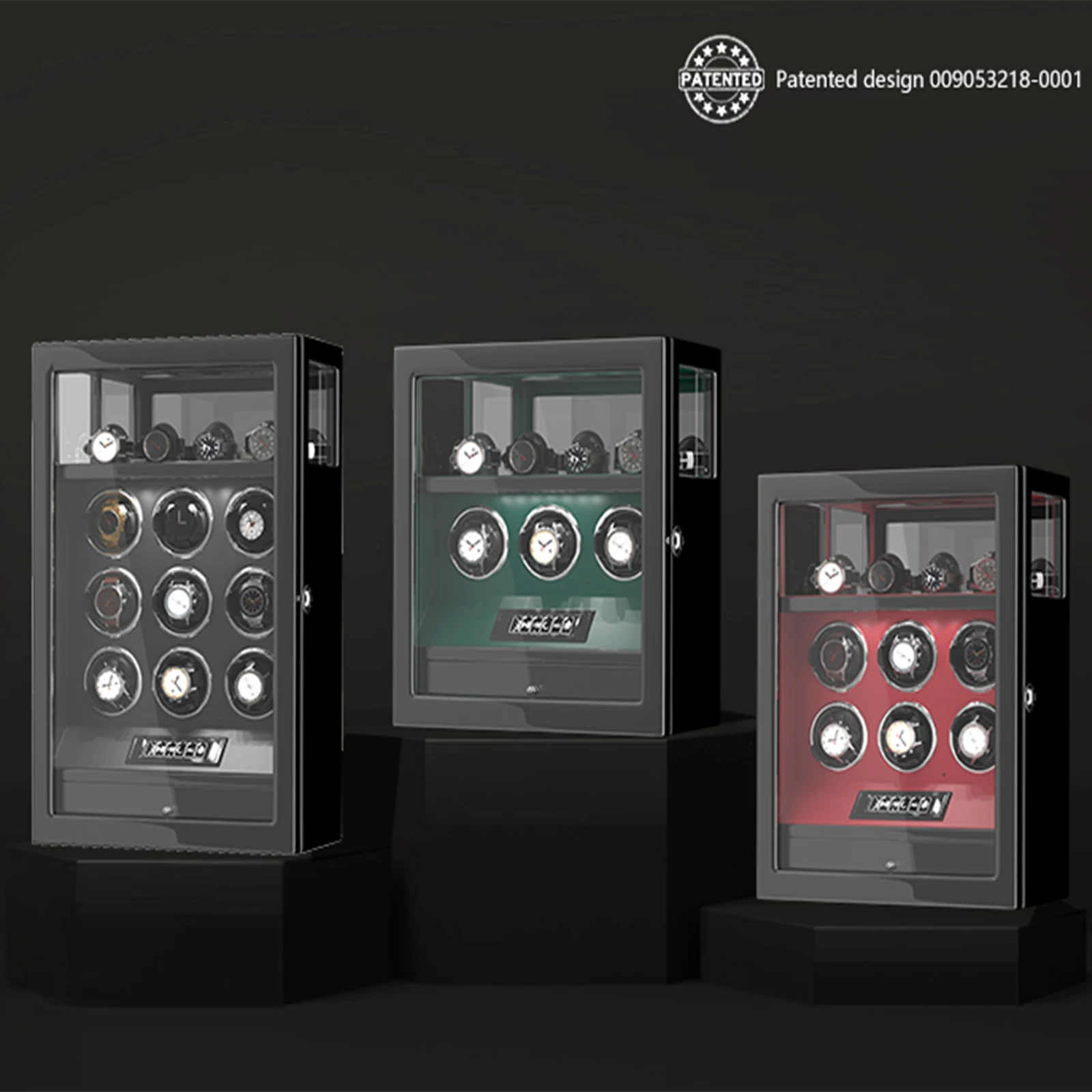 Fingerprint Lock Watch Winder 3/6/9 slots Automatic Watch Box with Extra Watches Storage Touchscreen Remote Control
Fingerprint Lock Watch Winder 3/6/9 slots Automatic Watch Box with Extra Watches Storage Touchscreen Remote Control