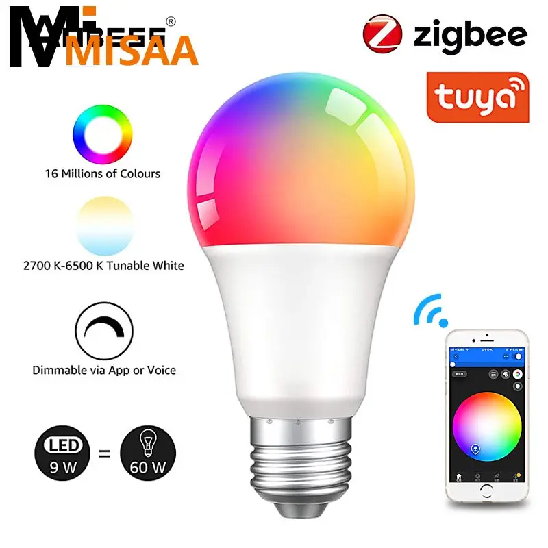 Smart Light Bulb Zigbee3.0 Timer Control Adjustable Color Voice Control Brightness Pair With Echo And Home Assistant E27
Smart Light Bulb Zigbee3.0 Timer Control Adjustable Color Voice Control Brightness Pair With Echo And Home Assistant E27