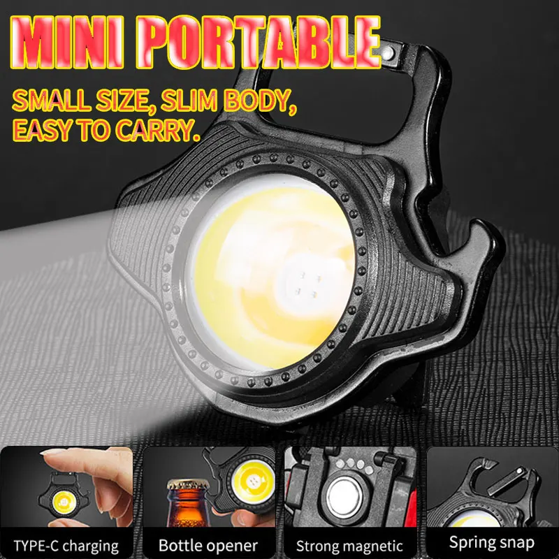 Mini LED Flashlight Work Light Portable Pocket Flashlight Keychains USB Rechargeable for Outdoor Camping Small Light Corkscrew
Mini LED Flashlight Work Light Portable Pocket Flashlight Keychains USB Rechargeable for Outdoor Camping Small Light Corkscrew