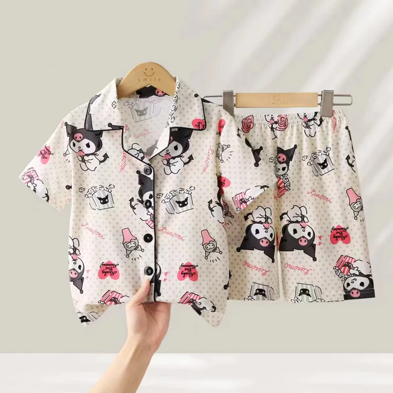 Cinnamoroll Kuromi Anime Kawaii Sanrio Children Pajamas Summer Cute Hello Kitty Short Sleeve Princess Home Clothing Kids Gifts
Cinnamoroll Kuromi Anime Kawaii Sanrio Children Pajamas Summer Cute Hello Kitty Short Sleeve Princess Home Clothing Kids Gifts