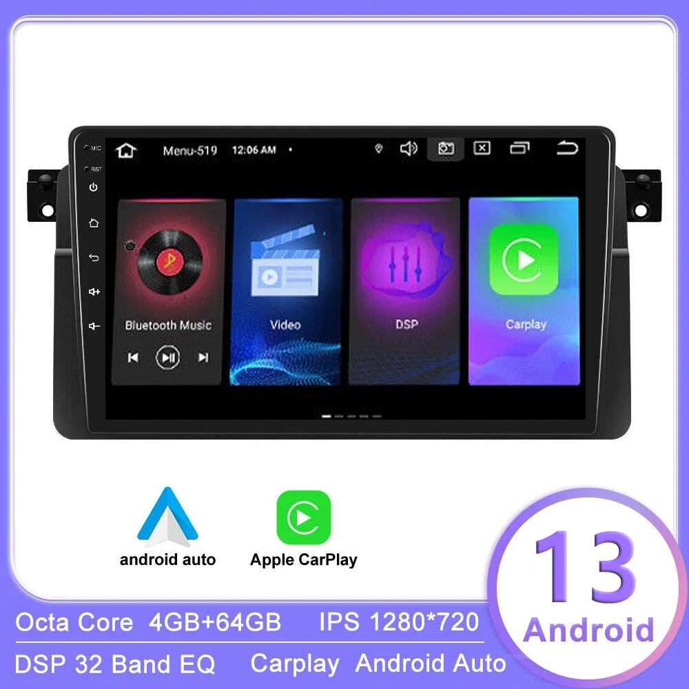 Android 13 Auto Stereo Wireless CARPLAY For BMW E46 M3 318 /320 /325 /330 /335 Car GPS Navigation Radio Multimedia BT WIFI
Android 13 Auto Stereo Wireless CARPLAY For BMW E46 M3 318 /320 /325 /330 /335 Car GPS Navigation Radio Multimedia BT WIFI