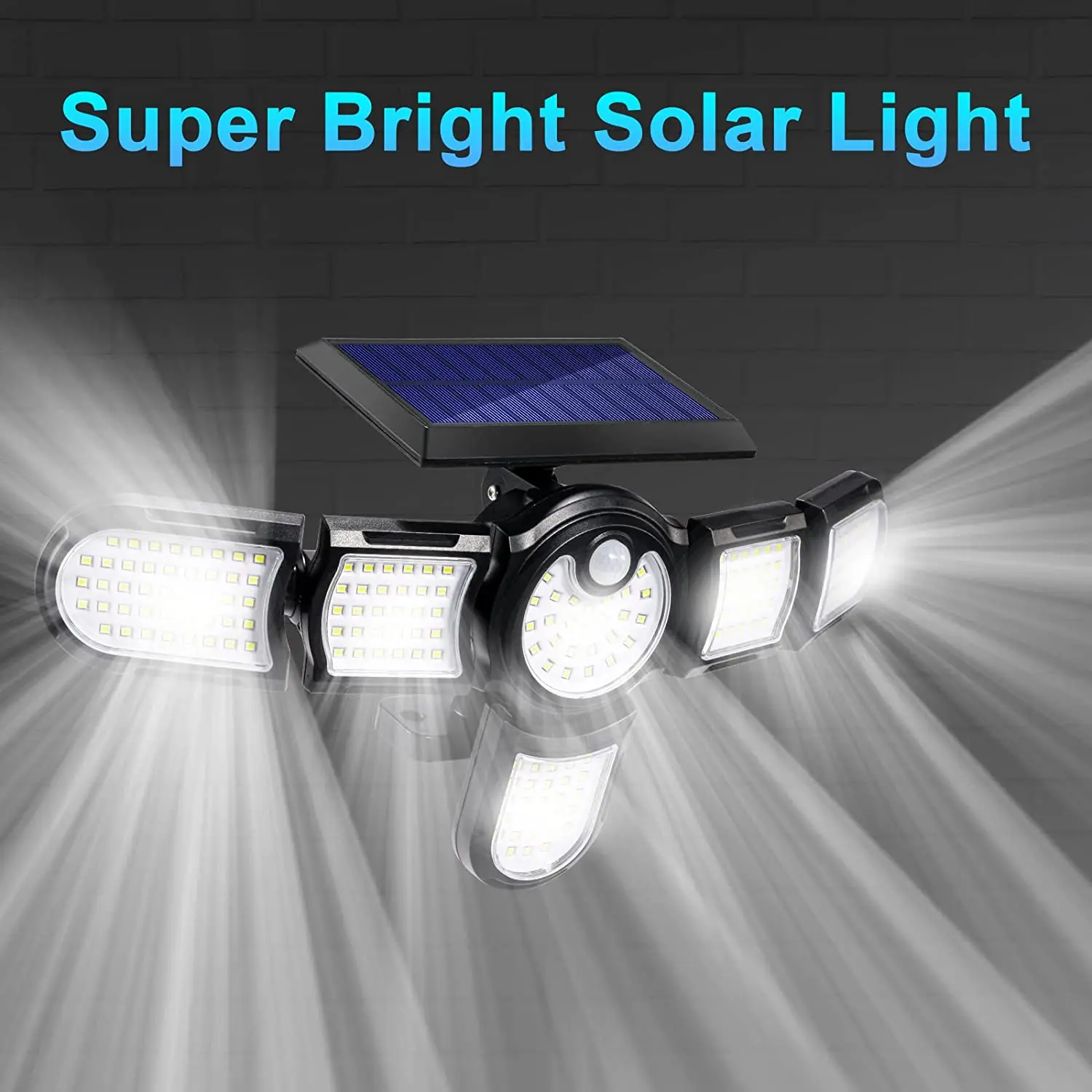 

LED Outdoor Solar Lamp Multiple Heads Lighting Lawn Ground Light Motion Sensor Human Induction 3 Modes Spotlights Garden Lights