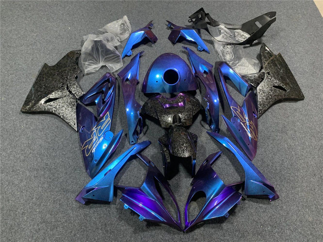 

Motorcycle Fairing Kit for S1000RR 2017 2018 S1000 17 '18 Fairing Carbon fiber pattern paint blue purple motorcycle shell