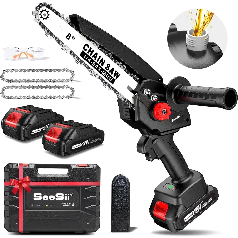 Мини-бензопила 8 дюймов, Беспроводная электрическая бензопила с дополнительным захватом, бесщеточная бензопила с автоматическим маслением
Мини-бензопила 8 дюймов, Беспроводная электрическая бензопила с дополнительным захватом, бесщеточная бензопила с автоматическим маслением