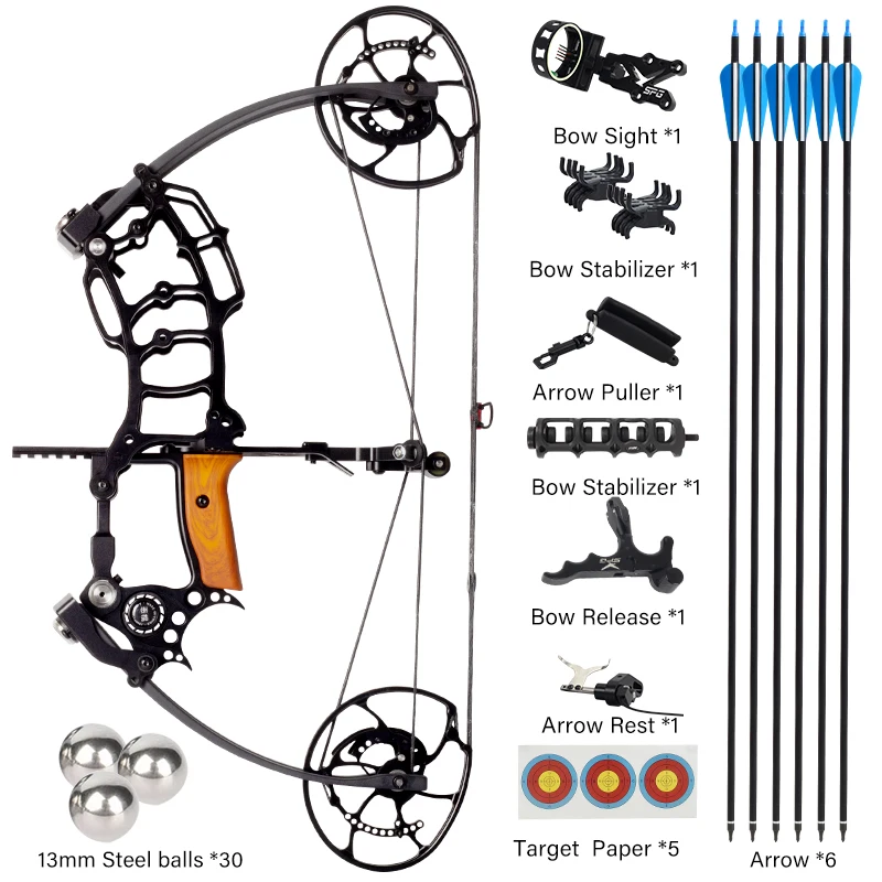 Steel Ball Compound Bow and Arrow Set Left/Right Handed Mini Archery Outdoor Hunting Practice Adults Beginner Archer Equipment
Steel Ball Compound Bow and Arrow Set Left/Right Handed Mini Archery Outdoor Hunting Practice Adults Beginner Archer Equipment
