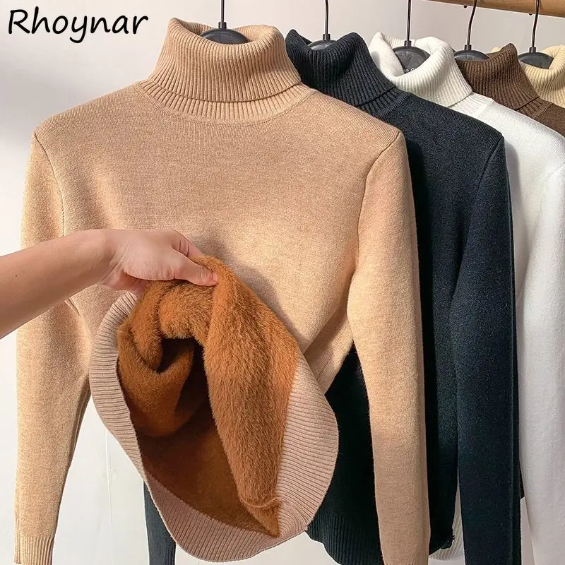 Sweaters Women Thicken Fashion Harajuku Solid Basic Winter Warm Turtleneck Pullovers Simple Casual Slim Vintage Elegant Tender
Sweaters Women Thicken Fashion Harajuku Solid Basic Winter Warm Turtleneck Pullovers Simple Casual Slim Vintage Elegant Tender