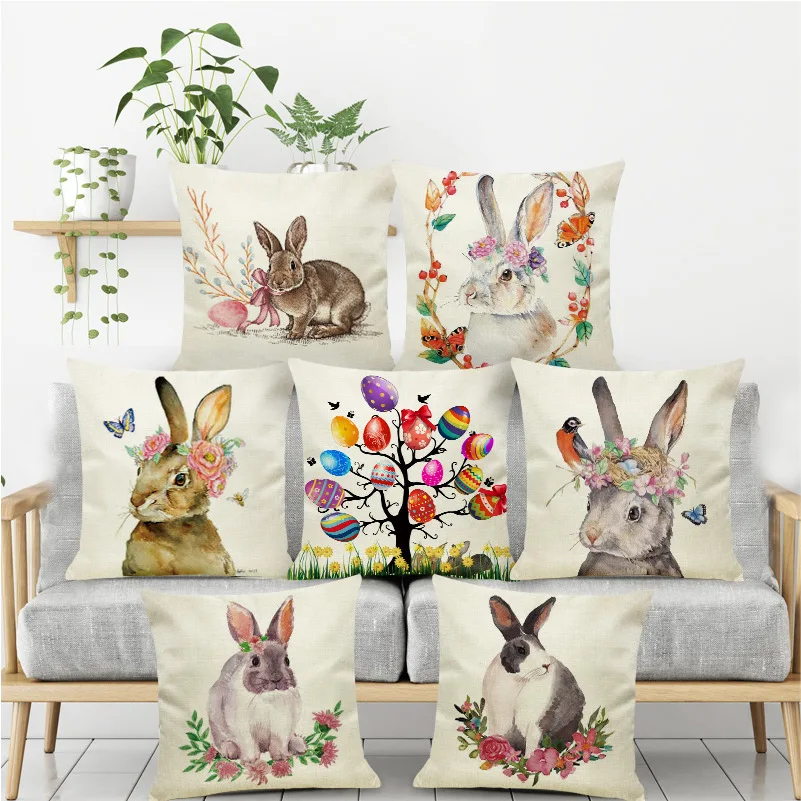 45X45CM Linen Happy Easter Egg Bunny flower Garland Floral Sofa Print Cushion Case Livingroom Couch Decorative Throw Pillows
45X45CM Linen Happy Easter Egg Bunny flower Garland Floral Sofa Print Cushion Case Livingroom Couch Decorative Throw Pillows
