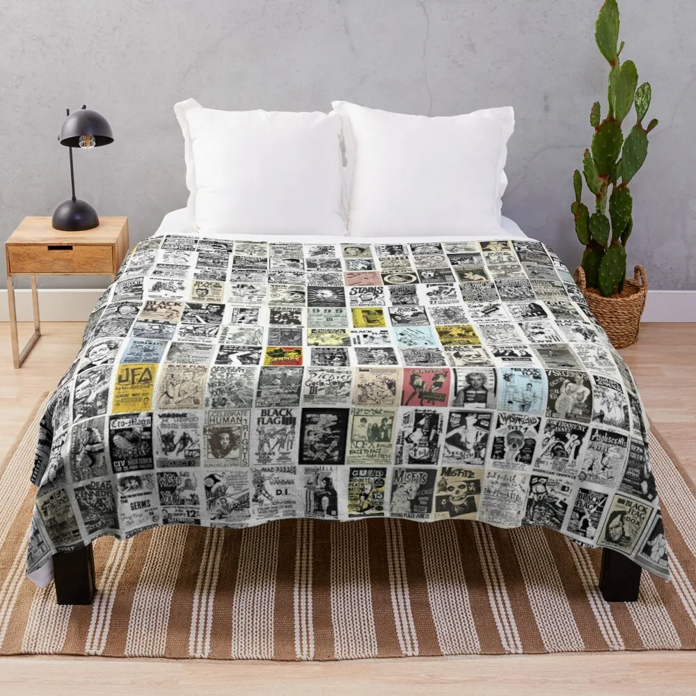 

Винтажное одеяло в стиле панк-рок с изображением флаеров, аниме, роскошные многофункциональные одеяла для косплея