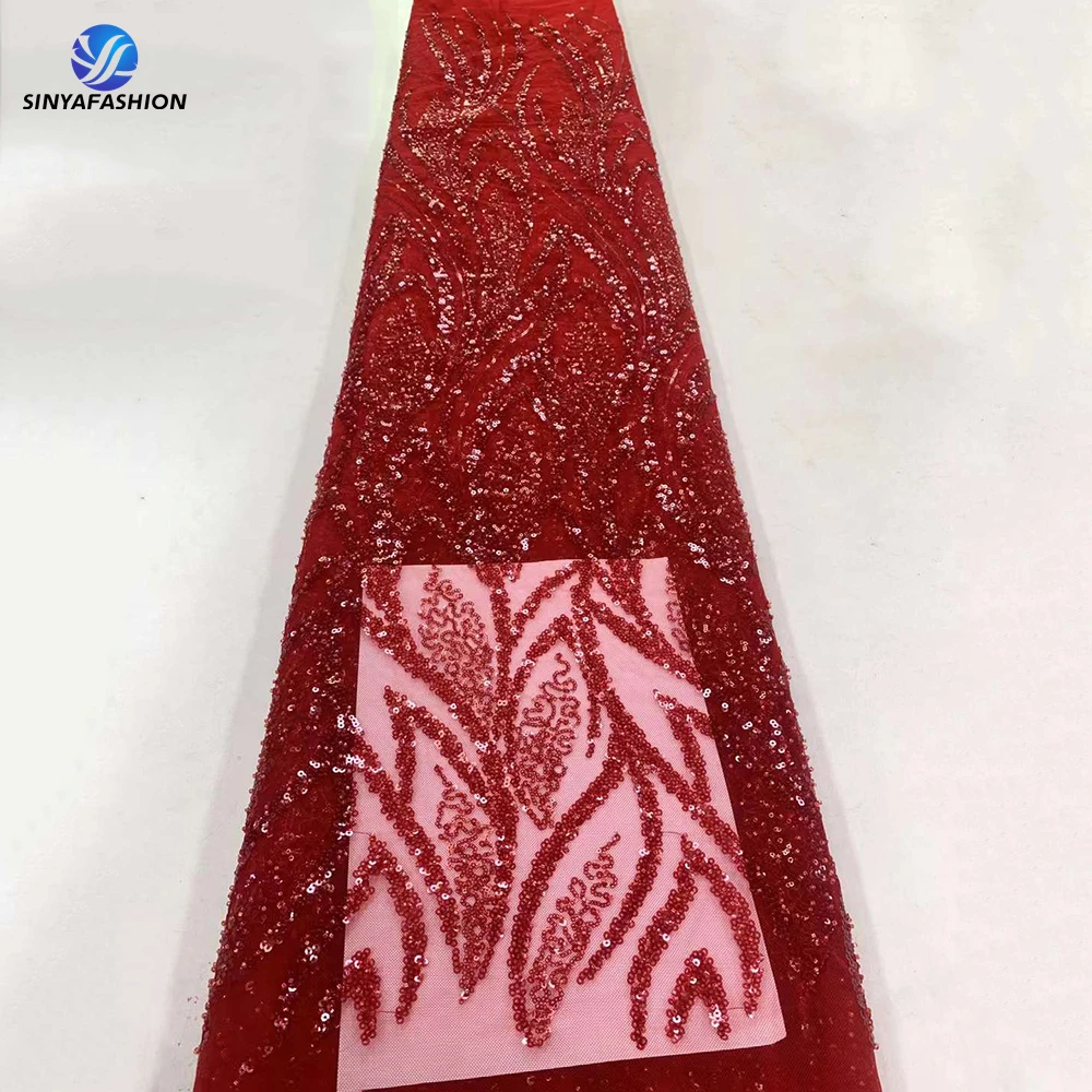 Sinya African French Net Lace Fabric High Quaity With Sequins Beads Red Green Tulle Luxury Embroidery Beaded Wedding Dress Lace
Sinya African French Net Lace Fabric High Quaity With Sequins Beads Red Green Tulle Luxury Embroidery Beaded Wedding Dress Lace