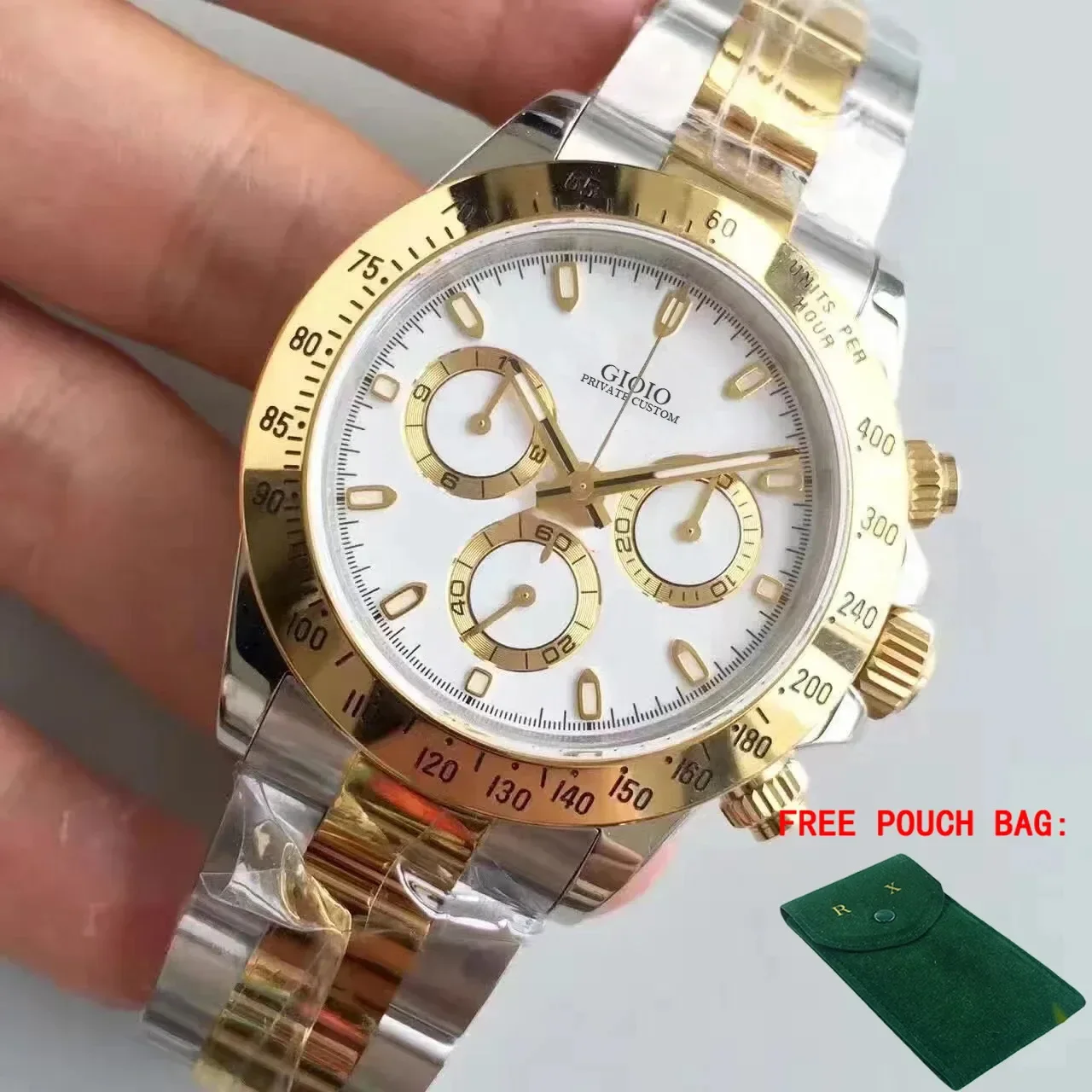 Luxury New Automatic Watch for Man Mechanical Movement Watches Stainless Steel Silver Gold White Ceramic Bezel Black Leather
Luxury New Automatic Watch for Man Mechanical Movement Watches Stainless Steel Silver Gold White Ceramic Bezel Black Leather