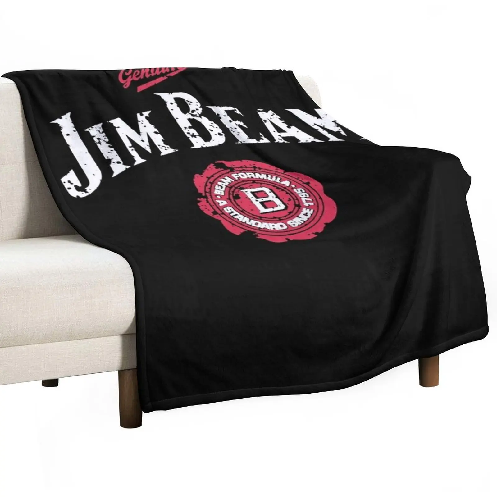 

Jim Beam Genuine Retro Classic T-Shirt.png Throw Blanket Tourist Blanket Giant Sofa Blanket Luxury Designer Blanket
