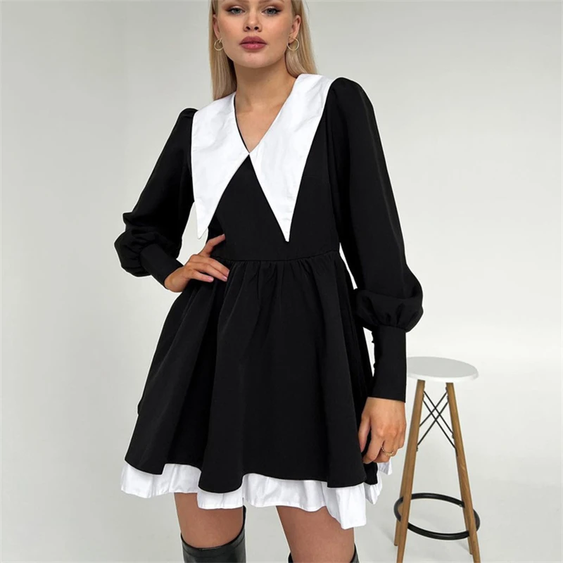 Vintage Short Dresses For Women New French Girls's Dress Doll Collar Hight Waist Slim Fit Hepburn Style Little Black Puffy Dress
Vintage Short Dresses For Women New French Girls's Dress Doll Collar Hight Waist Slim Fit Hepburn Style Little Black Puffy Dress