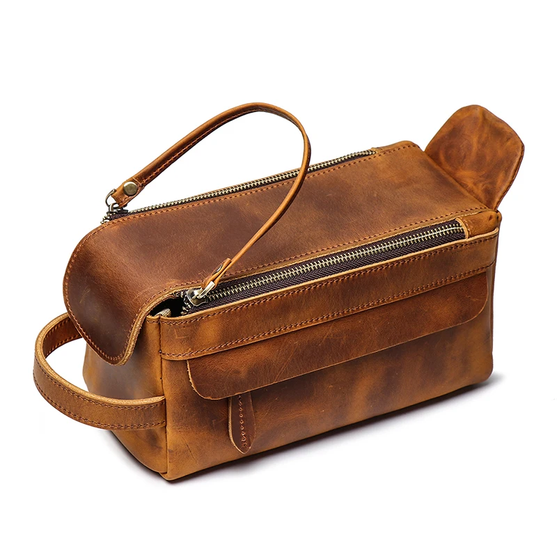 Genuine Leather Toiletry Bag Vintage Travel Shaving Dopp Kit for Toiletries Cosmetics Bag Men's Luxury Handbag
Genuine Leather Toiletry Bag Vintage Travel Shaving Dopp Kit for Toiletries Cosmetics Bag Men's Luxury Handbag