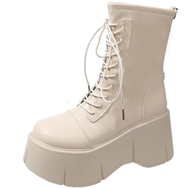 8CM Heels Chunky Motorcycle Boots New Women 2023 Autumn Winter PU Leather Ankle Booties Woman Thick Bottom Platform Combat Boots
8CM Heels Chunky Motorcycle Boots New Women 2023 Autumn Winter PU Leather Ankle Booties Woman Thick Bottom Platform Combat Boots