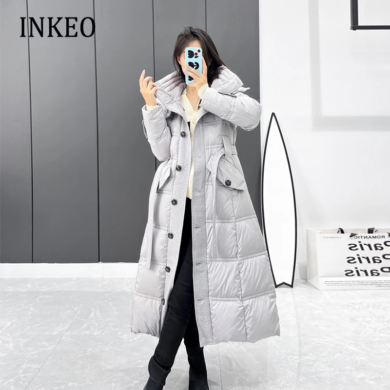 90% White duck down jackets ladies 2022 winter Grey Fashion Buttons Long puffer coat with belt Women clothing Warm INKEO 2O268
90% White duck down jackets ladies 2022 winter Grey Fashion Buttons Long puffer coat with belt Women clothing Warm INKEO 2O268
