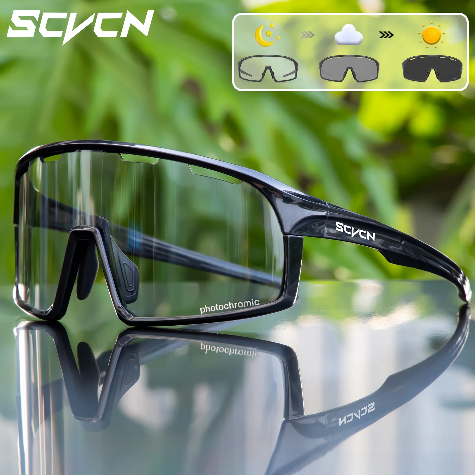 

Очки солнцезащитные SCVCN мужские/женские фотохромные, спортивные уличные очки для велоспорта, вождения, UV400, для скалолазания