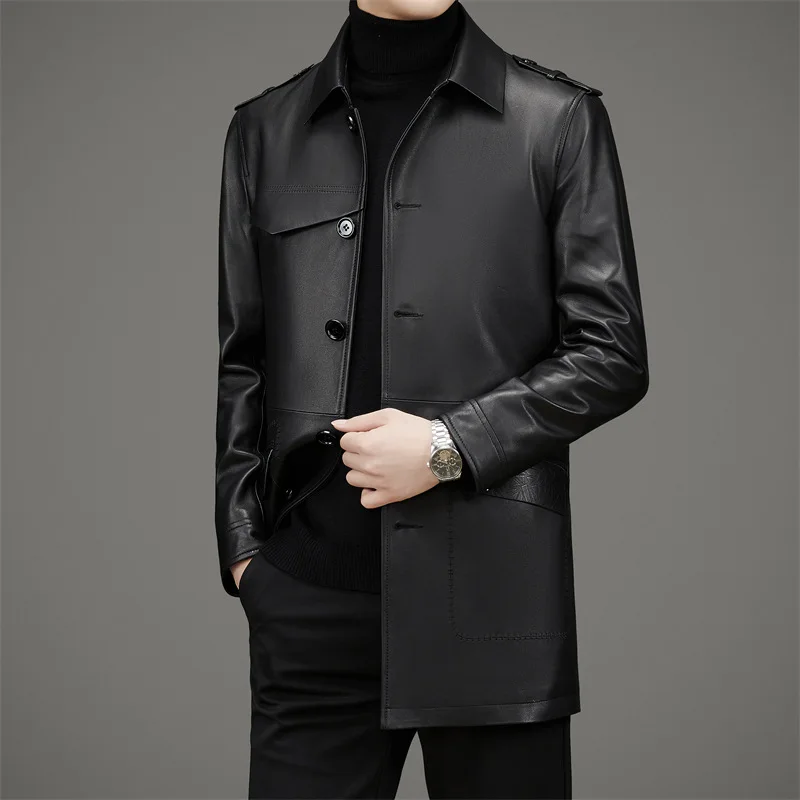 Пальто DLSN22179 Haining из натуральной кожи, Мужская ветровка из овчины, Корейская деловая мужская одежда
Пальто DLSN22179 Haining из натуральной кожи, Мужская ветровка из овчины, Корейская деловая мужская одежда