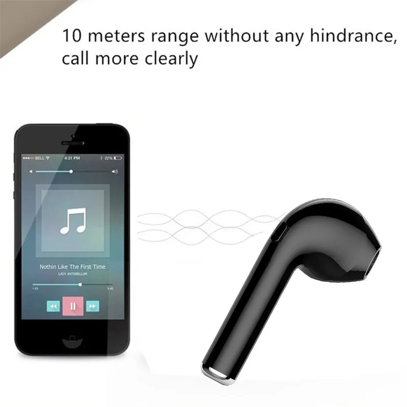 

I7 Wireless Bluetooth 4.2 Earph Single With Microph Monaural Long Range Noise Reduction Earphones Random Left And Right Ears