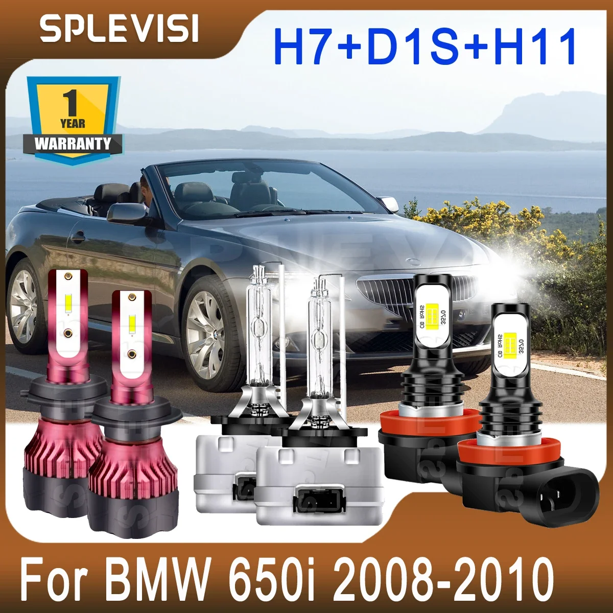 Compatible For BMW 650i 2008 2009 2010 Headlights High Beam H7 Low Beam Xenon Lamp D1S Foglight H11 Pure White Plug and Play
Compatible For BMW 650i 2008 2009 2010 Headlights High Beam H7 Low Beam Xenon Lamp D1S Foglight H11 Pure White Plug and Play