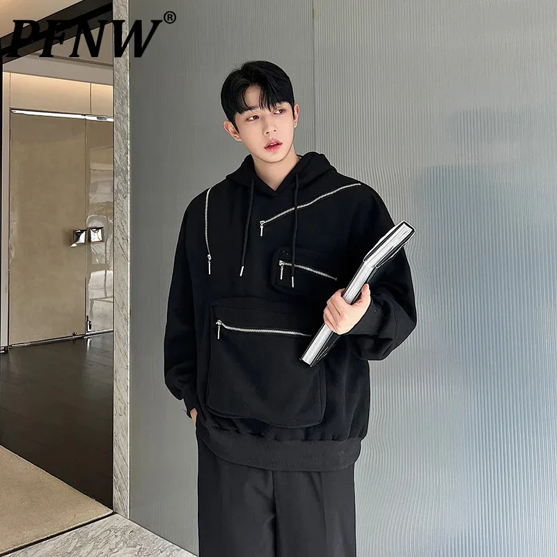 PFNW Men's Autumn Winter New Thickened Fleece Multi Zipper Solid Pocket Outline Hooded Sweater Darkwear Punk Tide Chic 12Z6111
PFNW Men's Autumn Winter New Thickened Fleece Multi Zipper Solid Pocket Outline Hooded Sweater Darkwear Punk Tide Chic 12Z6111